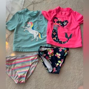 Carter’s Girl Swimming Suites Sets Mix&Mach Pink Blue Top and Panties